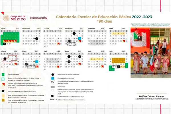 Posible calendario escolar 2022-2023